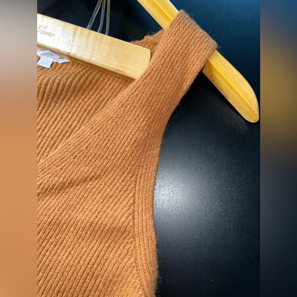 Just Ask Why Mustard Color Vest Sweater Dress With pockets Fall One Size EUC - Picture 5 of 6